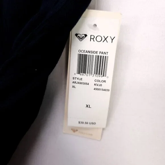 Roxy Bathingsuit Cover Up Pants Oceanside Drawstring Beach Summer Size XL Blue - Picture 10 of 15